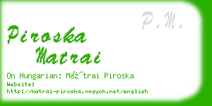 piroska matrai business card